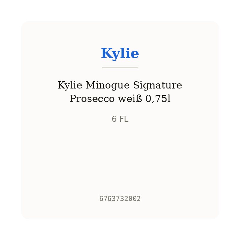 Kylie Minogue Signature Prosecco weiß 0,75l