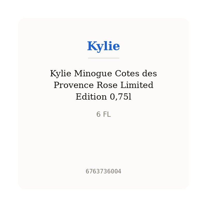 Kylie Minogue Cotes des Provence Rose Limited Edition 0,75l