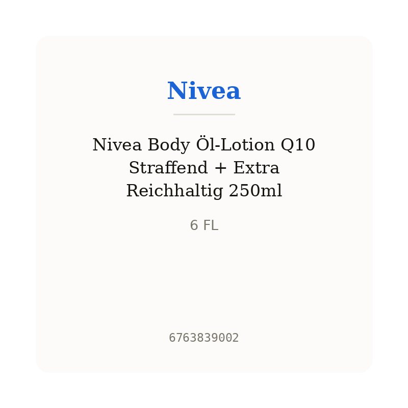 Nivea Body Öl-Lotion Q10 Straffend + Extra Reichhaltig 250ml