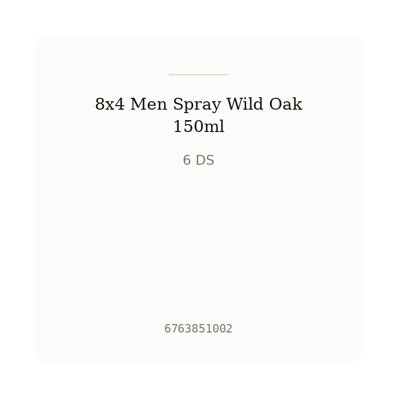 8x4 Men Spray Wild Oak 150ml