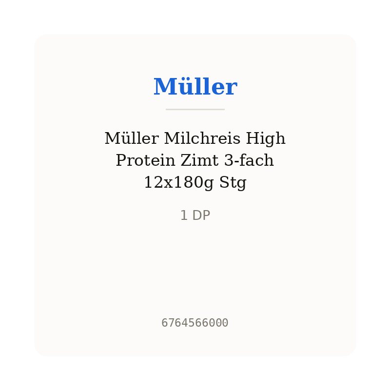 Müller Milchreis High Protein Zimt 3-fach 12x180g Stg