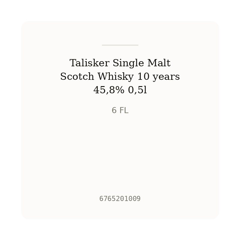 Talisker Single Malt Scotch Whisky 10 years 45,8% 0,5l
