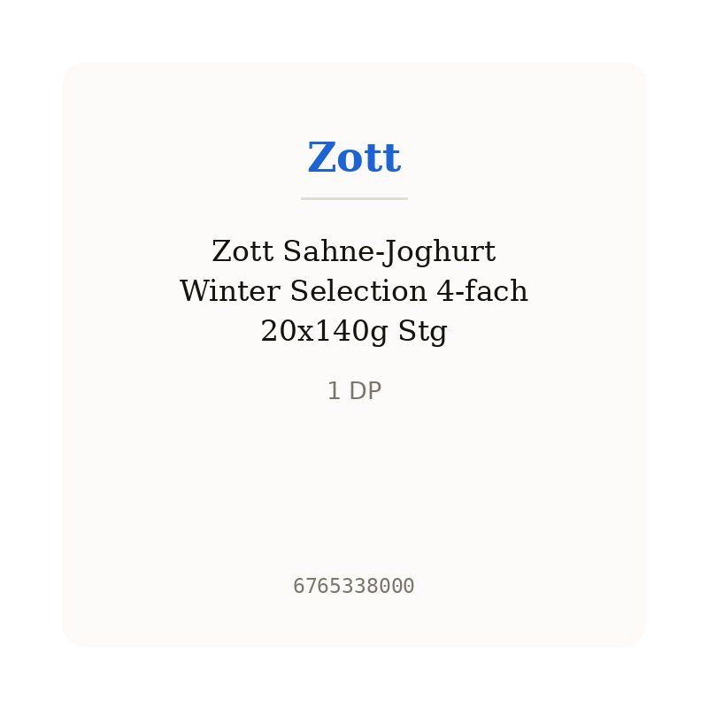 Zott Sahne-Joghurt Winter Selection 4-fach 20x140g Stg