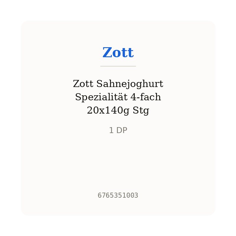 Zott Sahnejoghurt Spezialität 4-fach 20x140g Stg