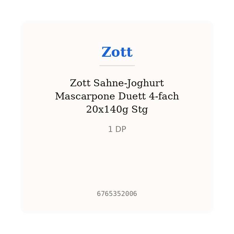 Zott Sahne-Joghurt Mascarpone Duett 4-fach 20x140g Stg