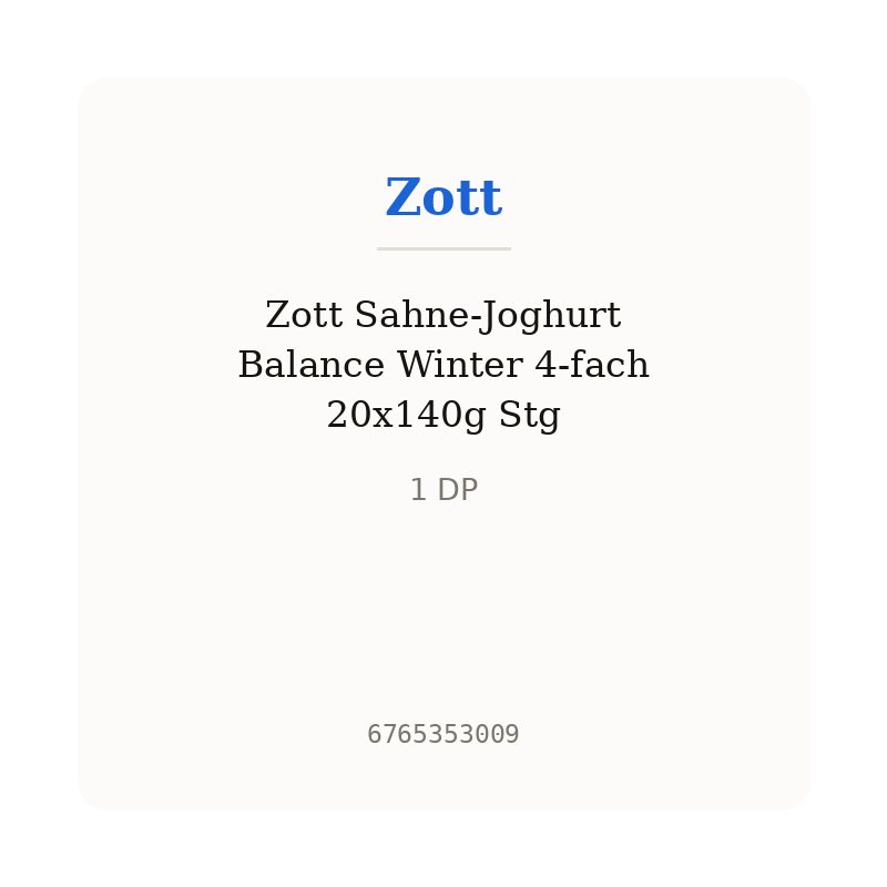 Zott Sahne-Joghurt Balance Winter 4-fach 20x140g Stg