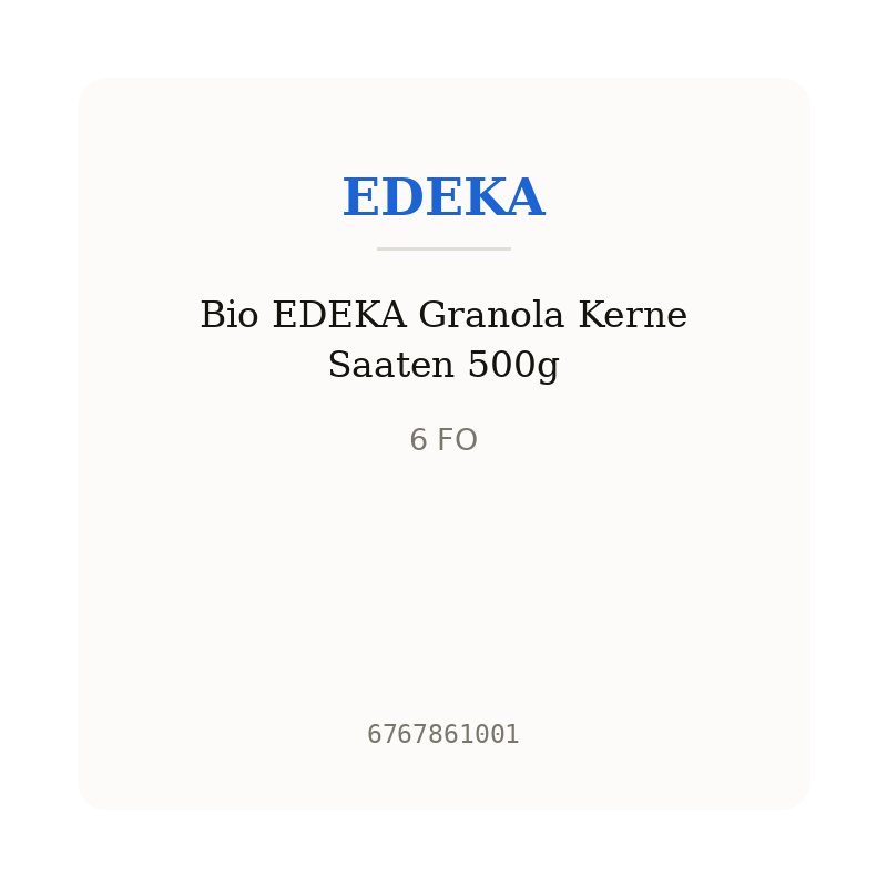 Bio EDEKA Granola Kerne Saaten 500g