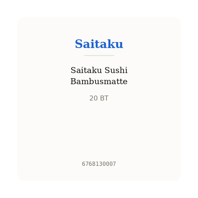 Saitaku Sushi Bambusmatte