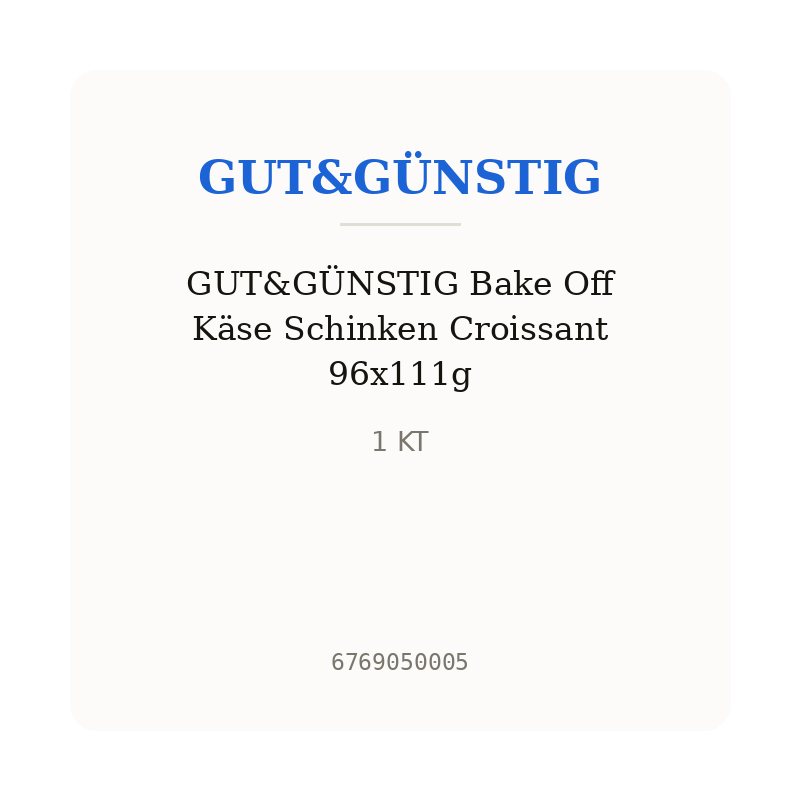 GUT&GÜNSTIG Bake Off Käse Schinken Croissant 96x111g