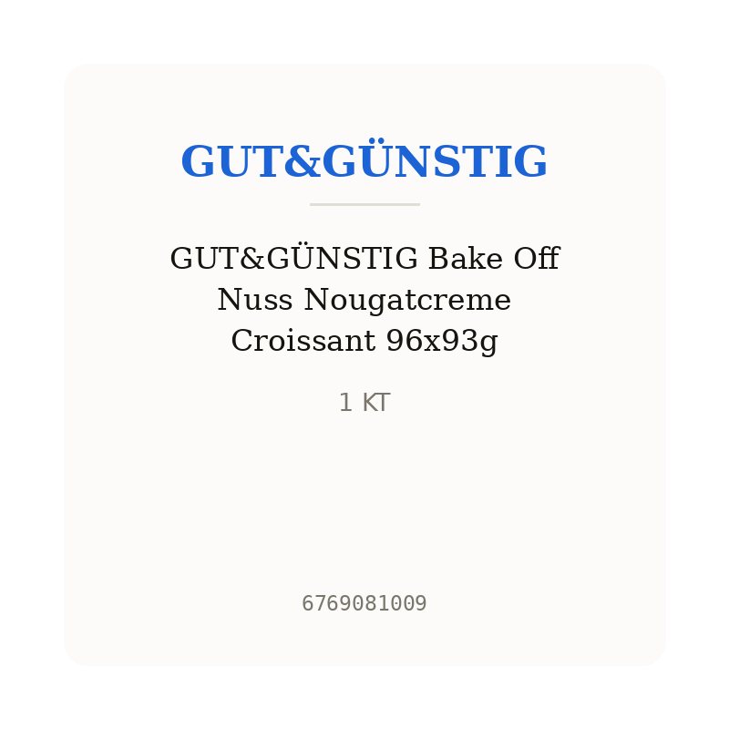 GUT&GÜNSTIG Bake Off Nuss Nougatcreme Croissant 96x93g