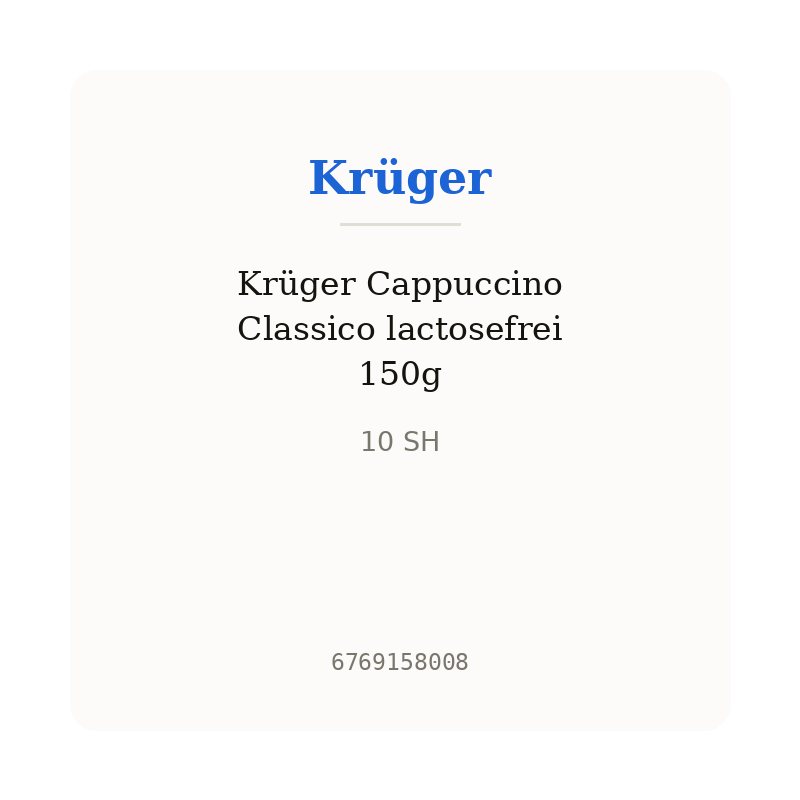 Krüger Cappuccino Classico lactosefrei 150g