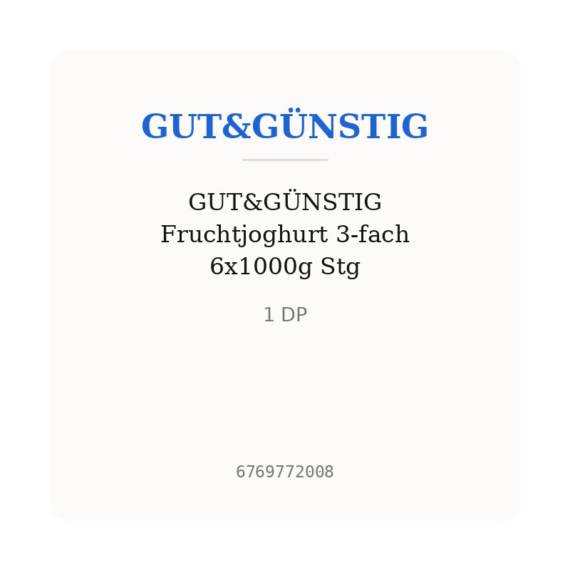 GUT&GÜNSTIG Fruchtjoghurt 3-fach 6x1000g Stg