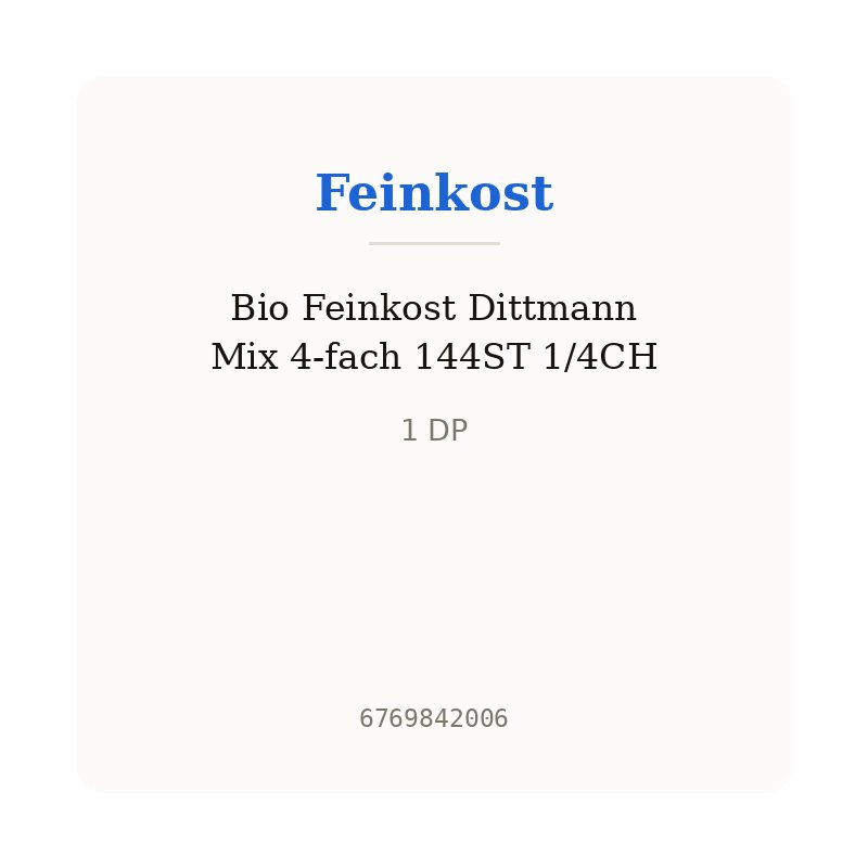 Bio Feinkost Dittmann Mix 4-fach 144ST 1/4CH