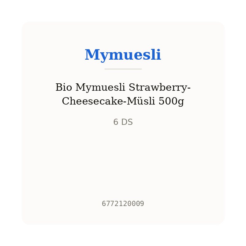 Bio Mymuesli Strawberry-Cheesecake-Müsli 500g