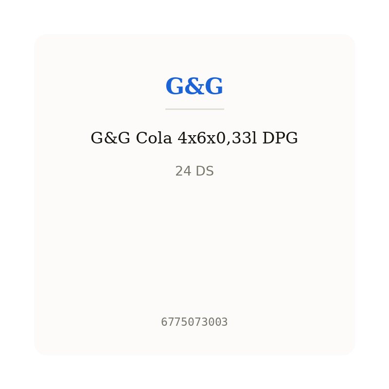 G&G Cola 4x6x0,33l DPG
