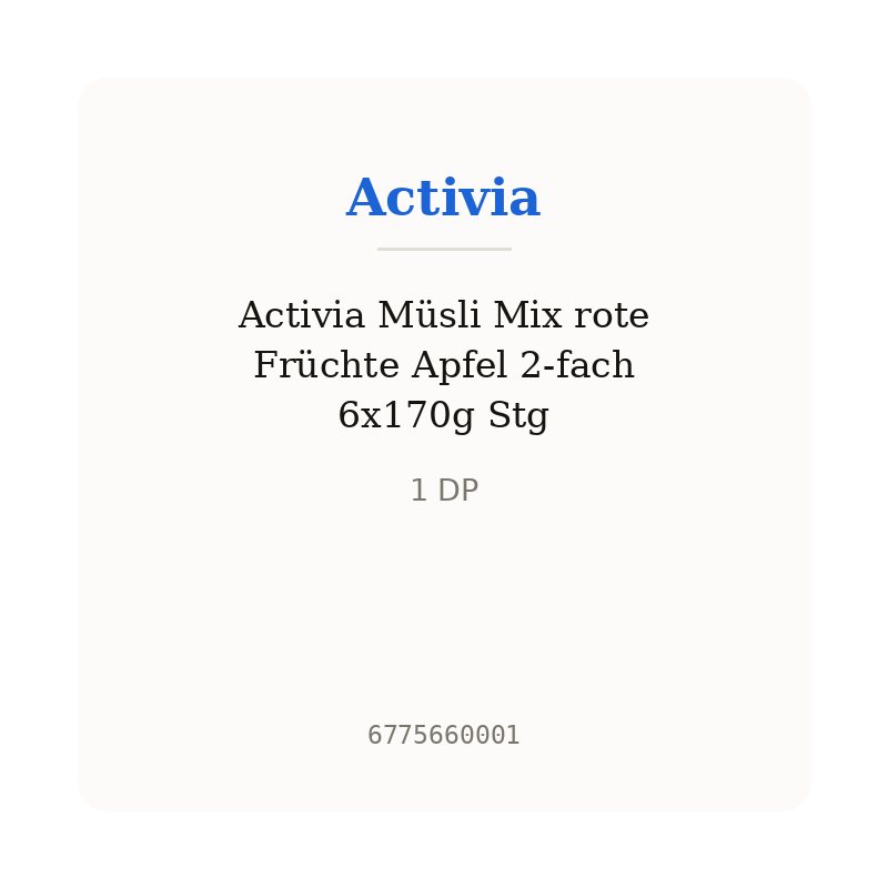 Activia Müsli Mix rote Früchte Apfel 2-fach 6x170g Stg