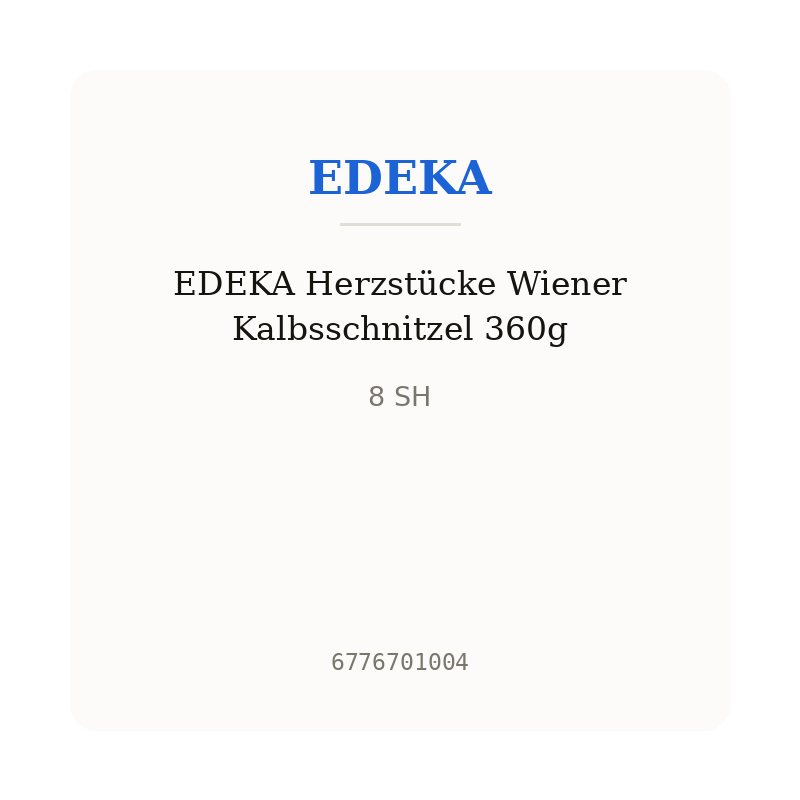EDEKA Herzstücke Wiener Kalbsschnitzel 360g