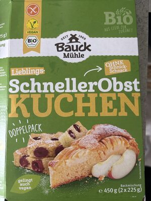 Bio Bauck Mühle Backmischung schneller Obstkuchen glutenfrei 450g