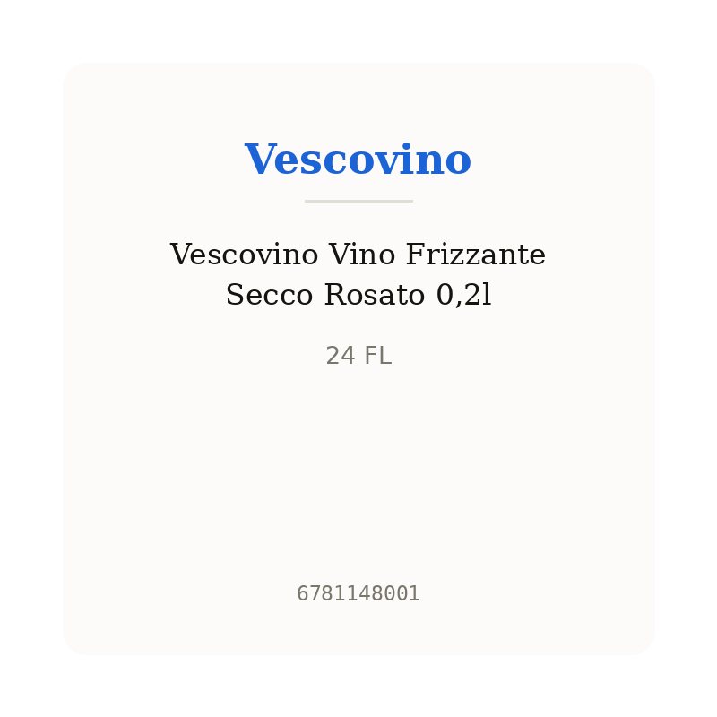 Vescovino Vino Frizzante Secco Rosato 0,2l