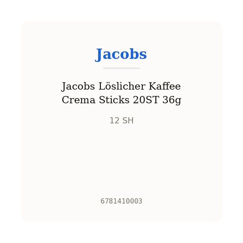 Jacobs Löslicher Kaffee Crema Sticks 20ST 36g