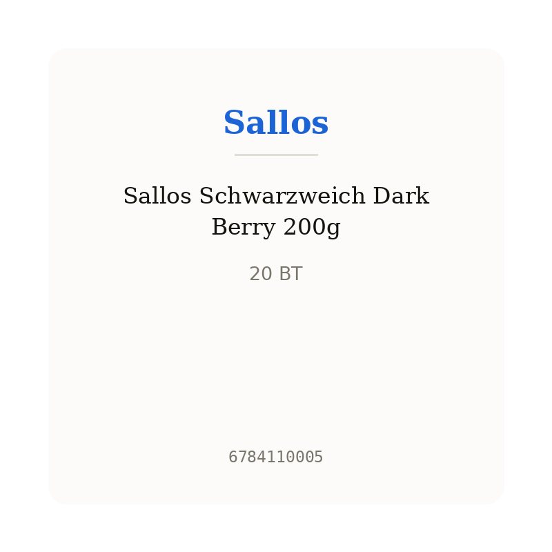 Sallos Schwarzweich Dark Berry 200g
