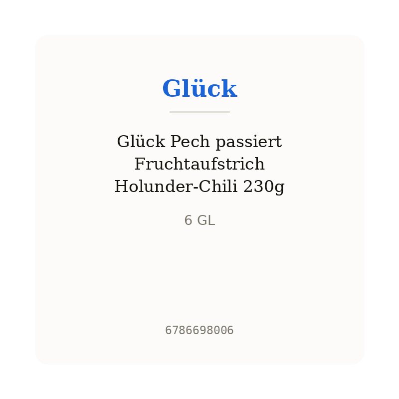 Glück Pech passiert Fruchtaufstrich Holunder-Chili 230g
