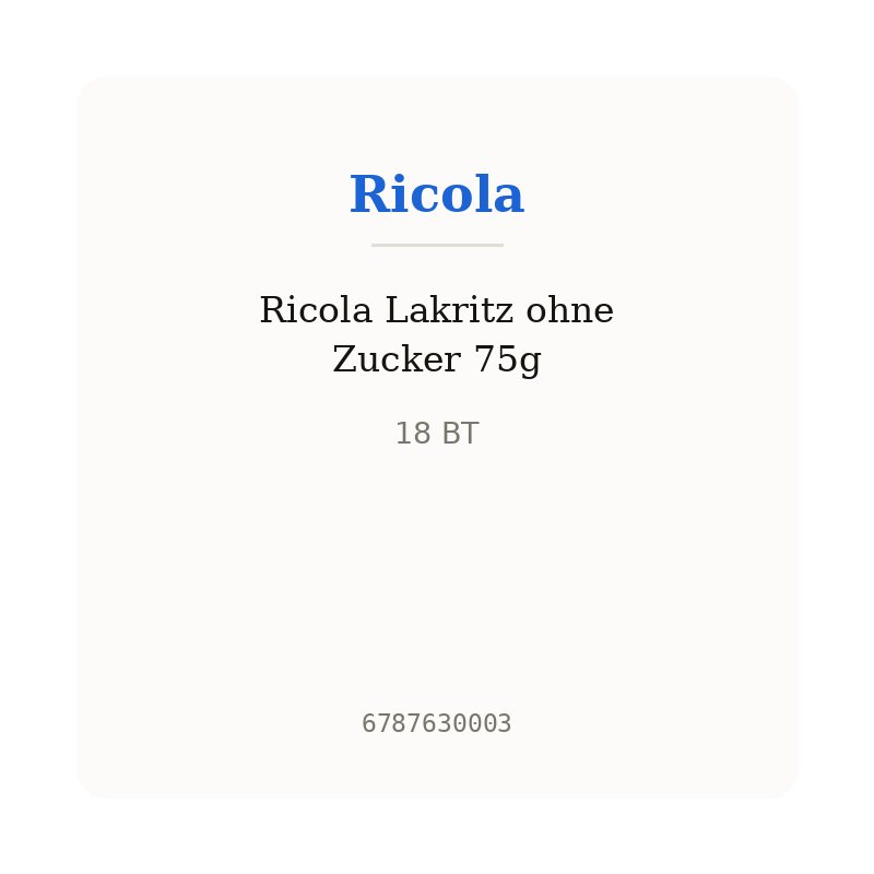 Ricola Lakritz ohne Zucker 75g