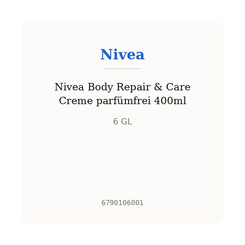 Nivea Body Repair & Care Creme parfümfrei 400ml