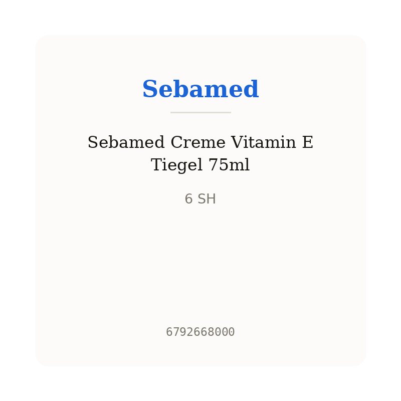 Sebamed Creme Vitamin E Tiegel 75ml