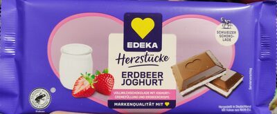 EDEKA Herzstücke gefüllt Erdbeer Joghurt Vollmilch 90g