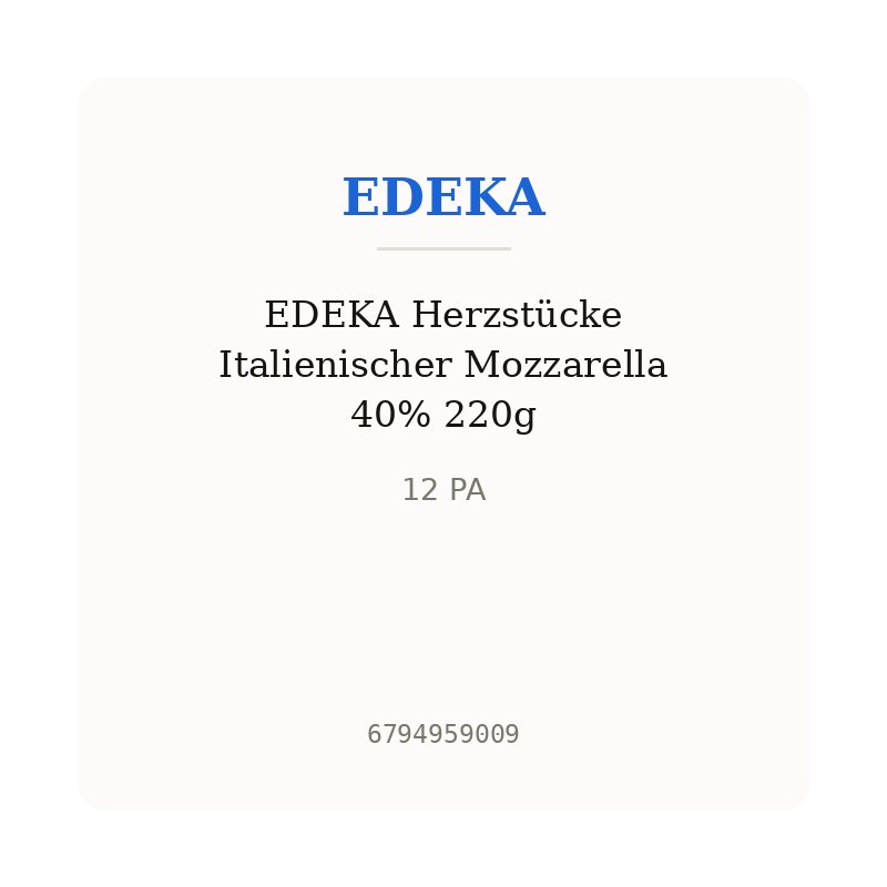 EDEKA Herzstücke Italienischer Mozzarella 40% 220g