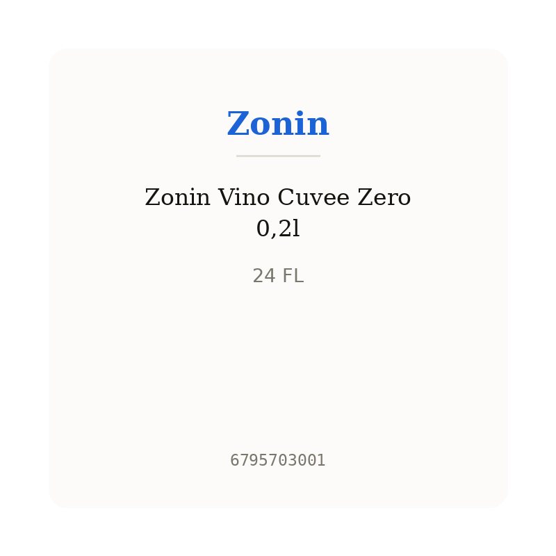 Zonin Vino Cuvee Zero 0,2l