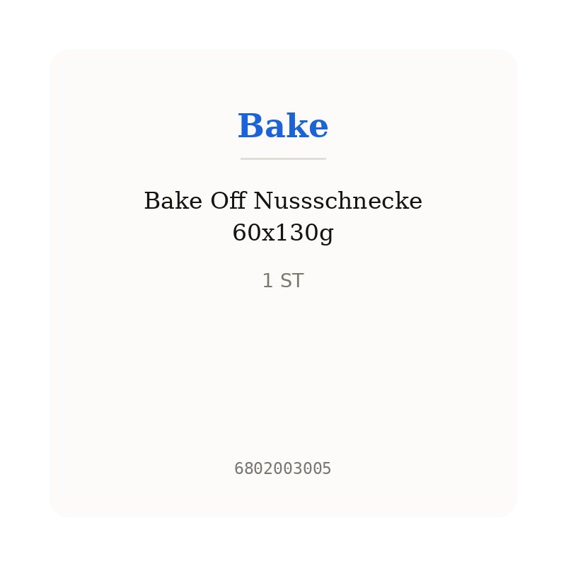 Bake Off Nussschnecke 60x130g