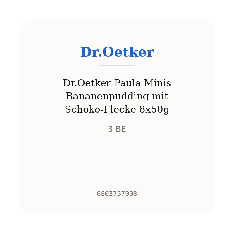 Dr.Oetker Paula Minis Bananenpudding mit Schoko-Flecke 8x50g