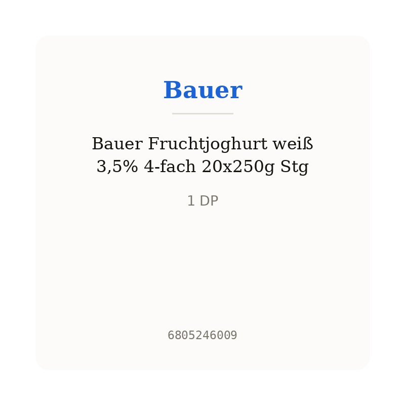 Bauer Fruchtjoghurt weiß 3,5% 4-fach 20x250g Stg