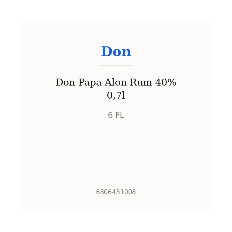 Don Papa Alon Rum 40% 0,7l