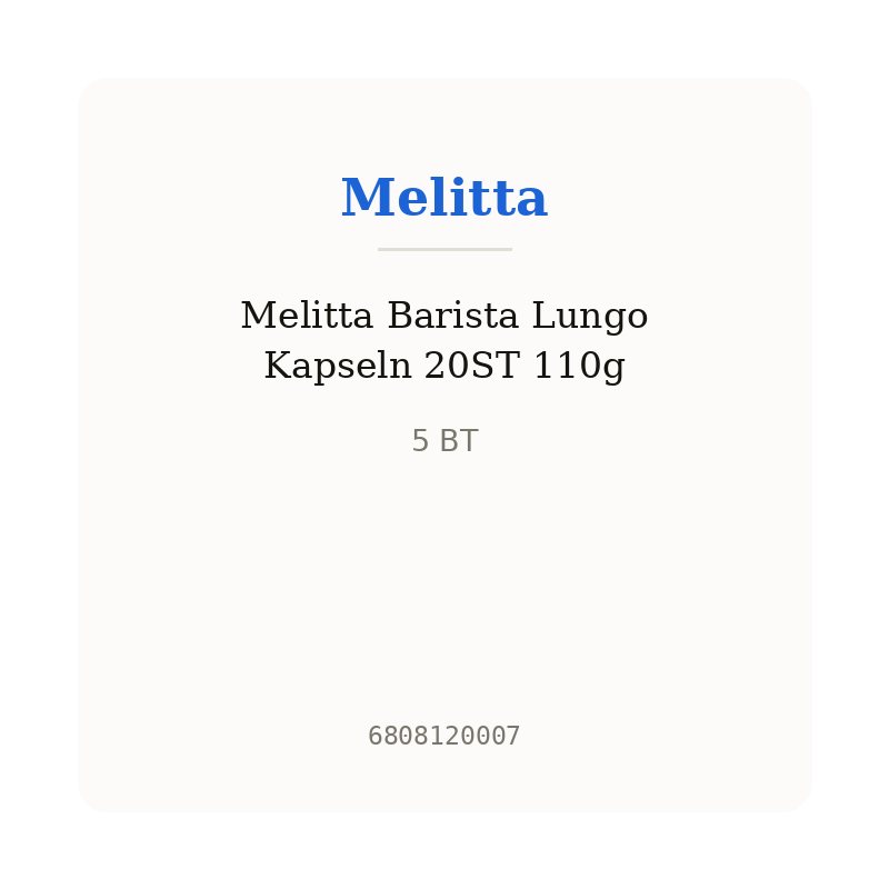 Melitta Barista Lungo Kapseln 20ST 110g