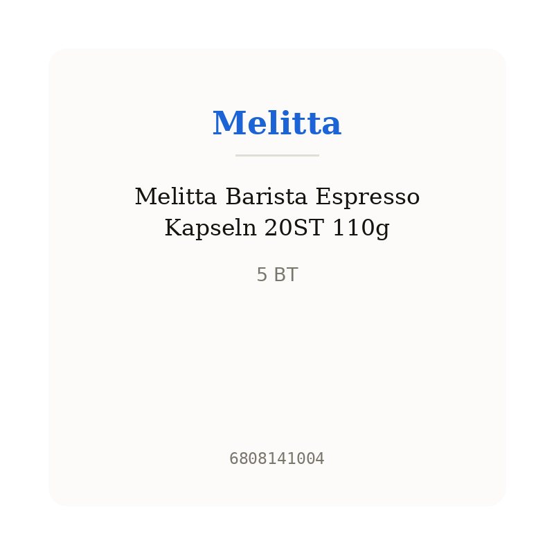 Melitta Barista Espresso Kapseln 20ST 110g