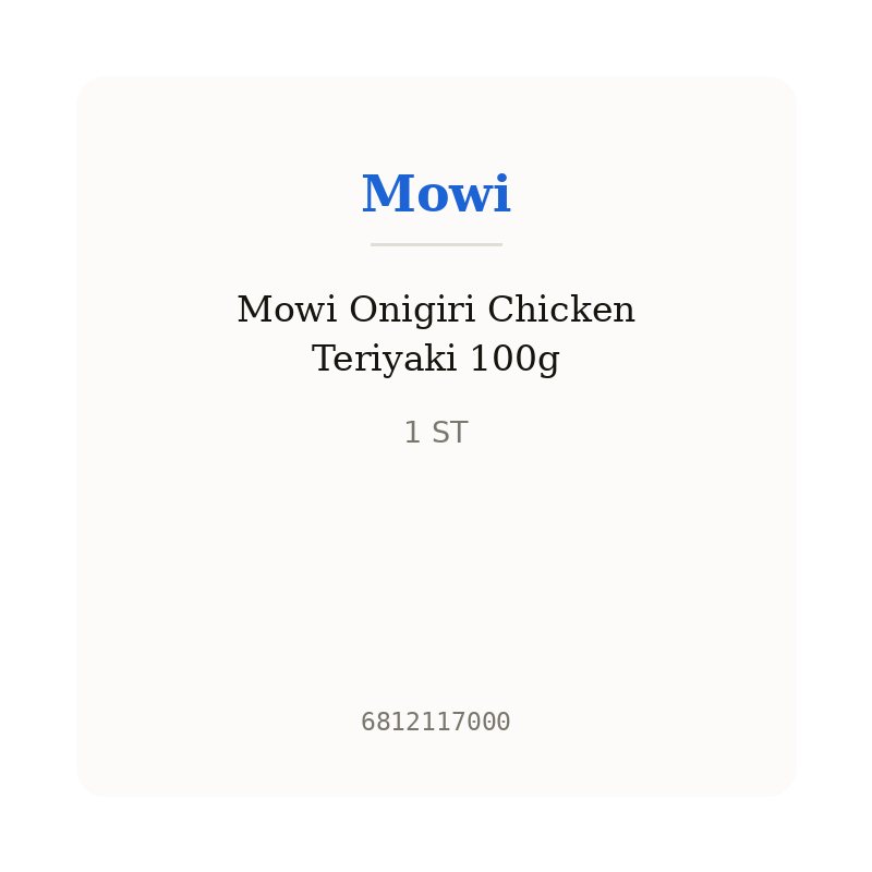 Mowi Onigiri Chicken Teriyaki 100g
