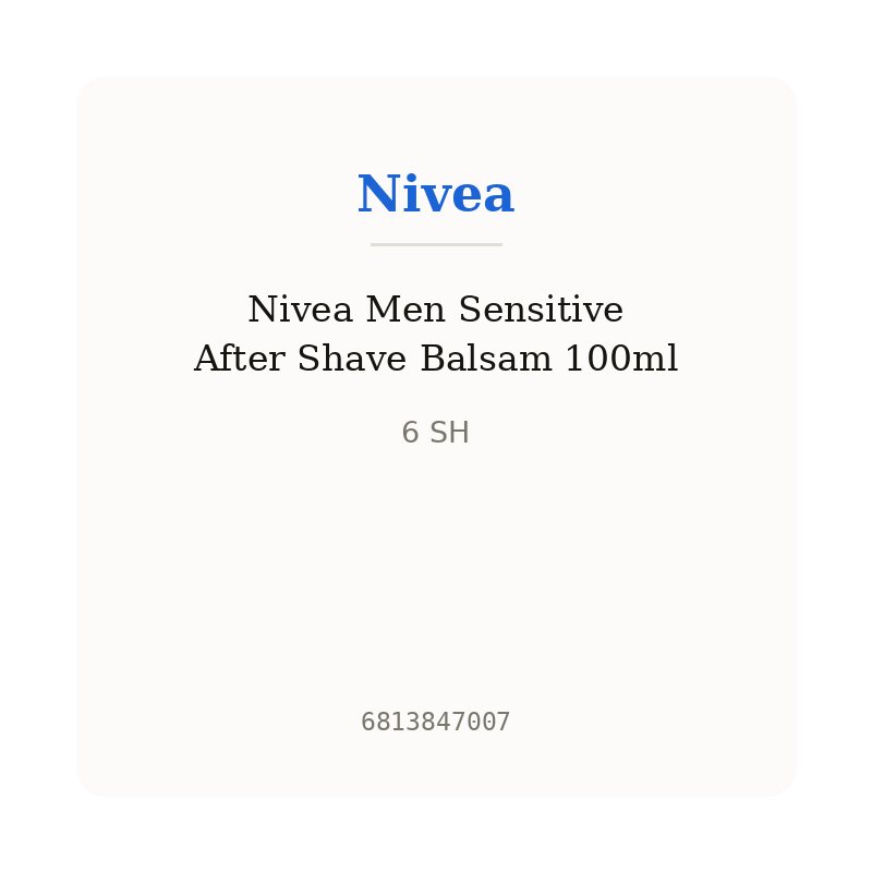 Nivea Men Sensitive After Shave Balsam 100ml