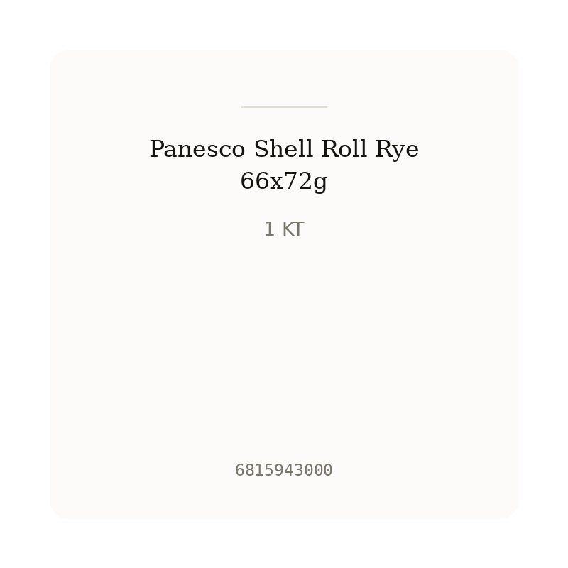 Panesco Shell Roll Rye 66x72g