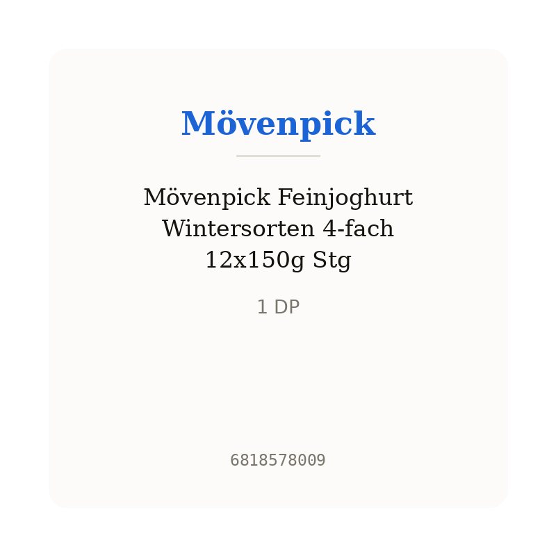 Mövenpick Feinjoghurt Wintersorten 4-fach 12x150g Stg