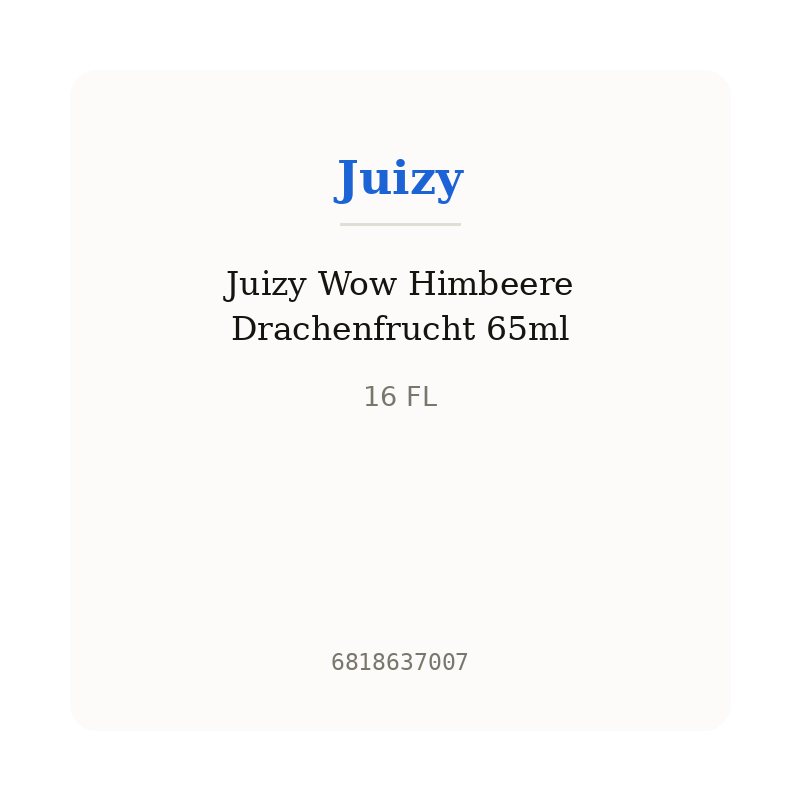 Juizy Wow Himbeere Drachenfrucht 65ml