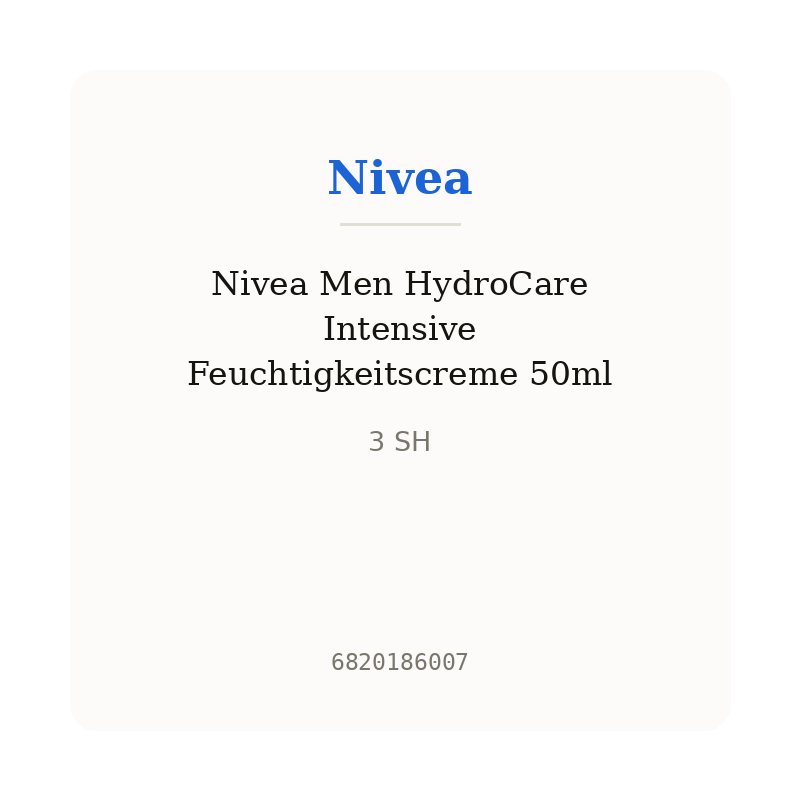 Nivea Men HydroCare Intensive Feuchtigkeitscreme 50ml