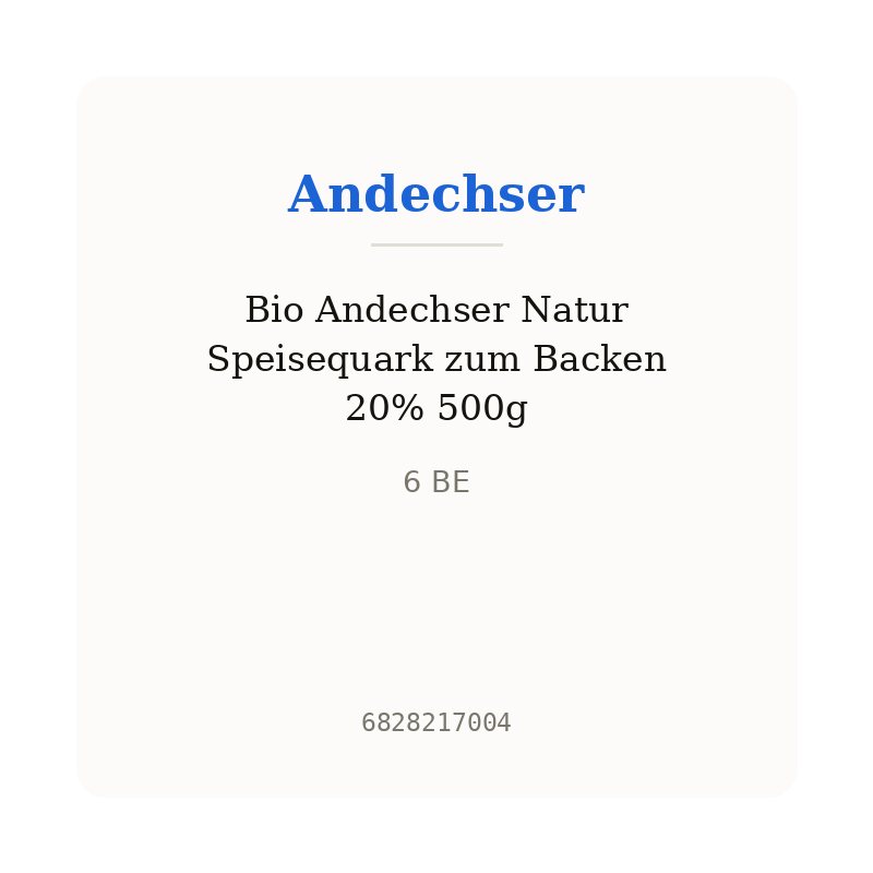 Bio Andechser Natur Speisequark zum Backen 20% 500g