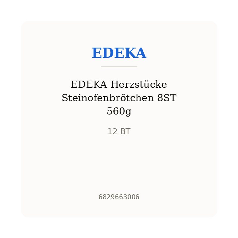 EDEKA Herzstücke Steinofenbrötchen 8ST 560g