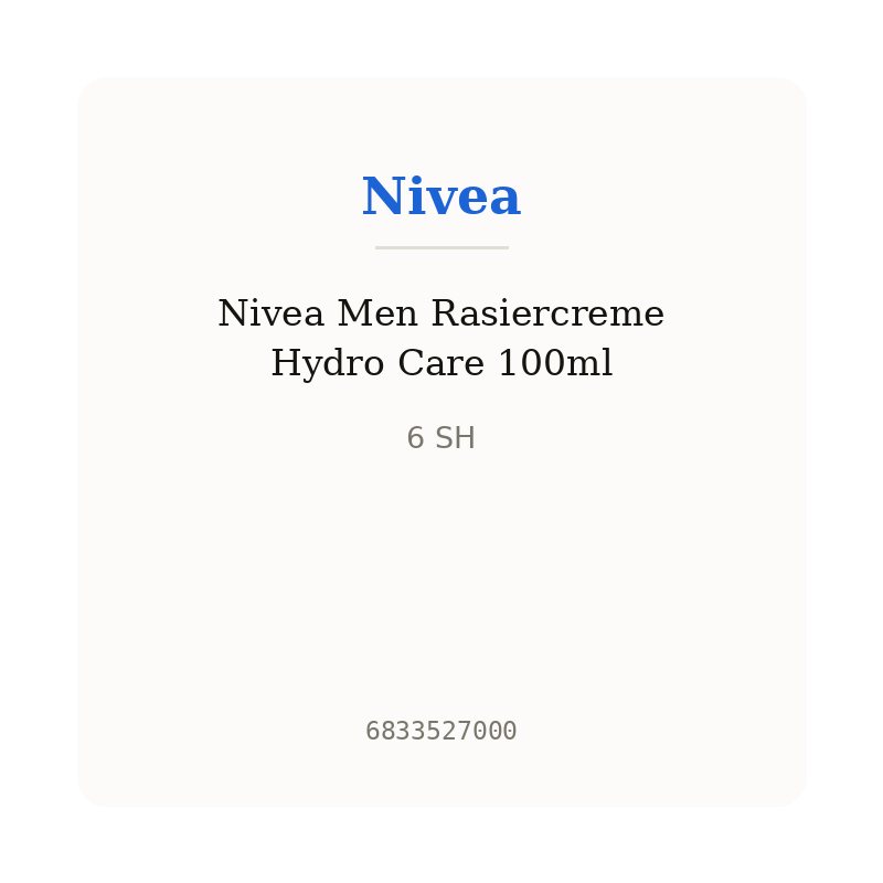 Nivea Men Rasiercreme Hydro Care 100ml