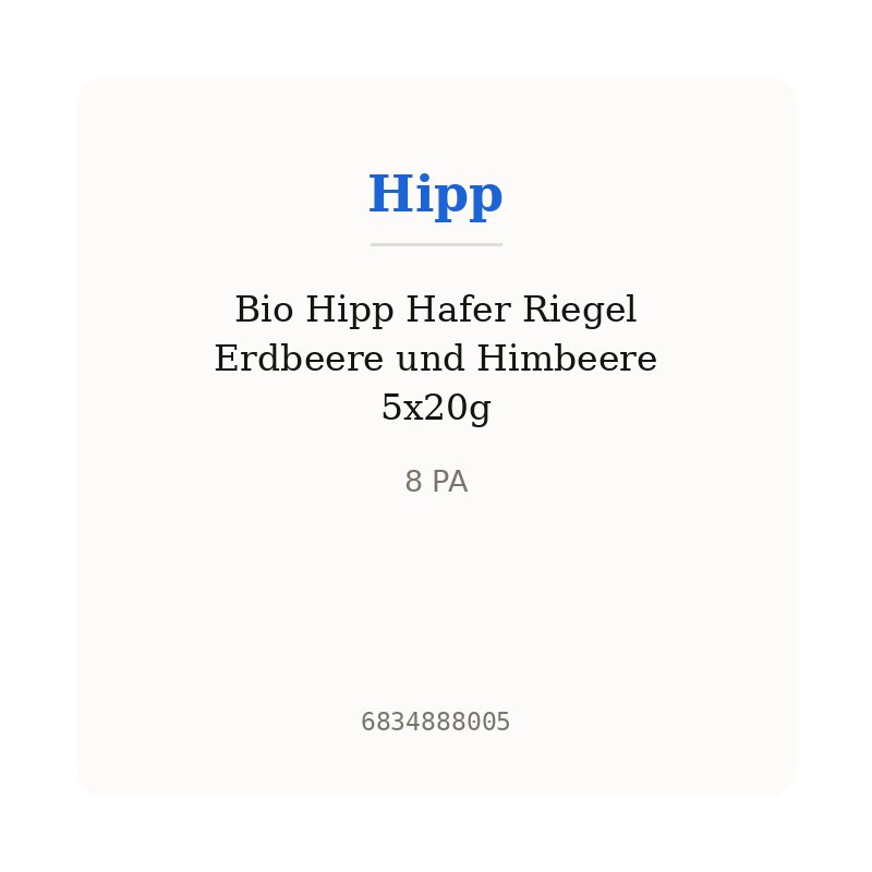 Bio Hipp Hafer Riegel Erdbeere und Himbeere 5x20g