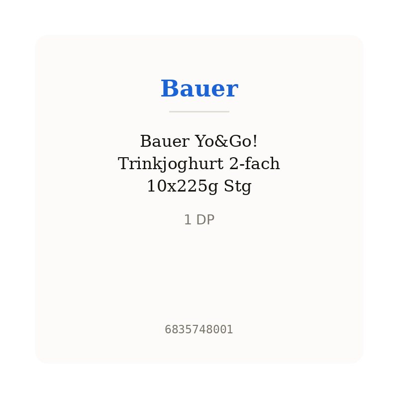 Bauer Yo&Go! Trinkjoghurt 2-fach 10x225g Stg