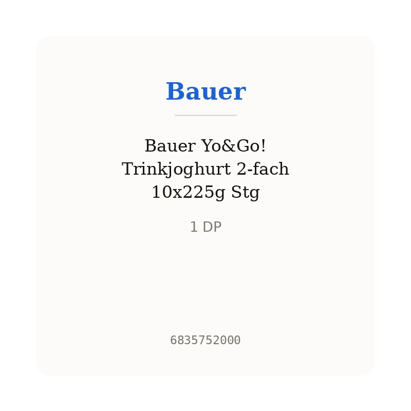 Bauer Yo&Go! Trinkjoghurt 2-fach 10x225g Stg